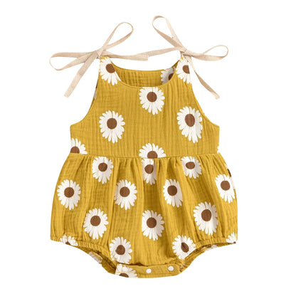 Daisy Days – Baby Girl Summer Romper with Tie Straps