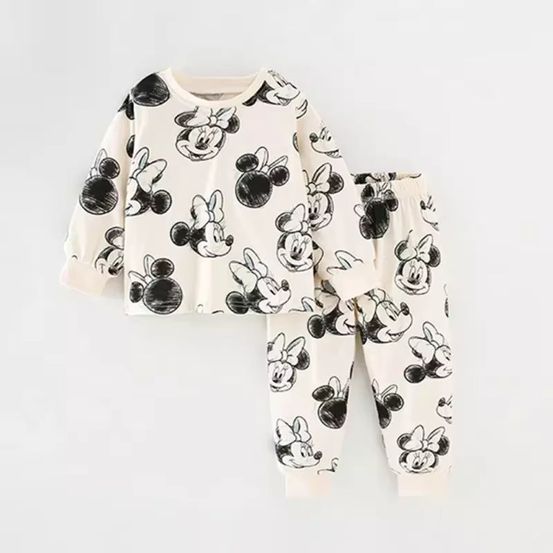 0-4 Year Children'S Clothes Set Autumn Winter New Cartoon Home Wear Baby Boys Girls Pajamas Two Piece Cotton Kids Clothing Sets