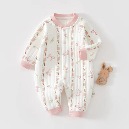 Autumn Winter Newborn Baby Boy Girl Romper Soft Cartoon Bear Bodysuit